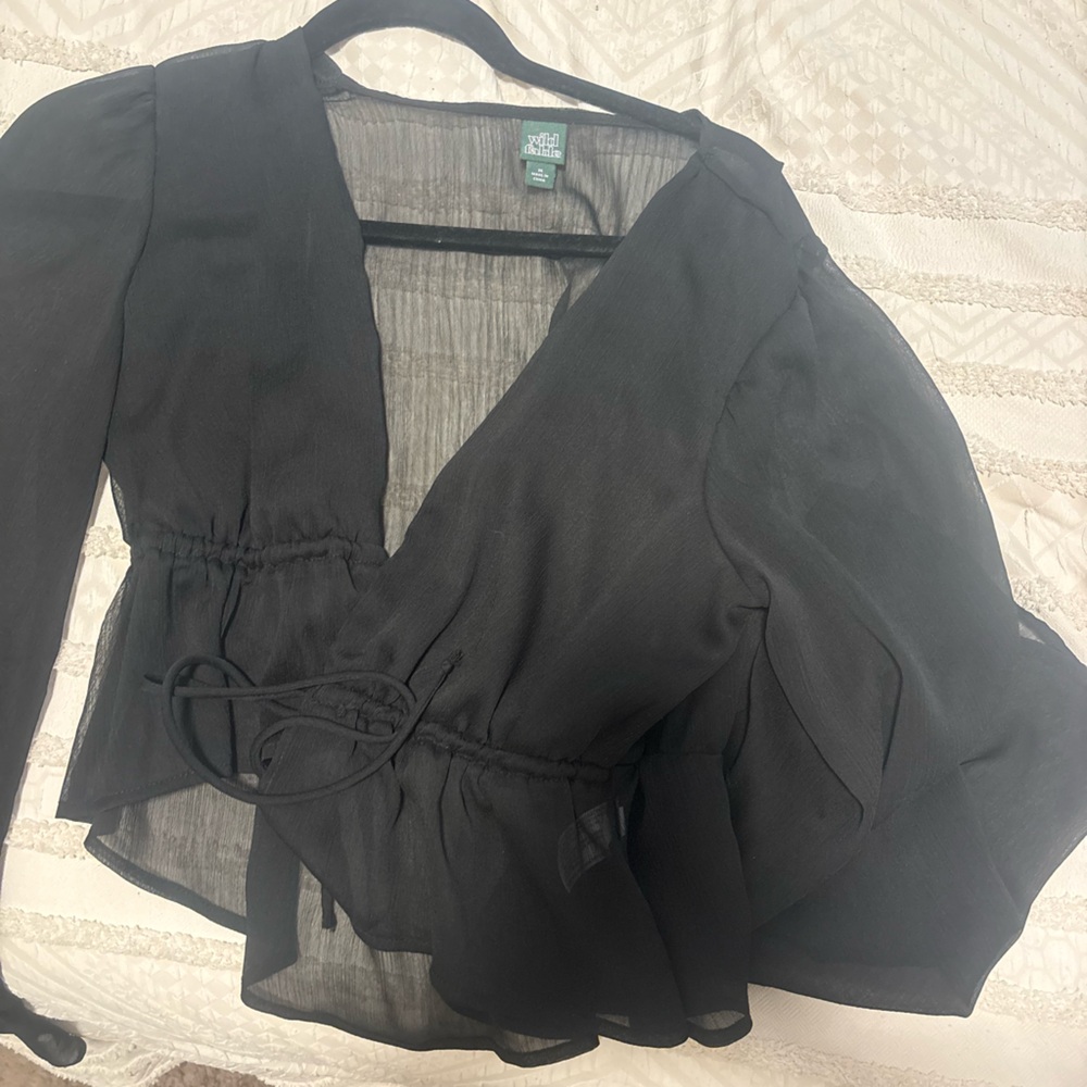Wild Fable Sheer Black Top
